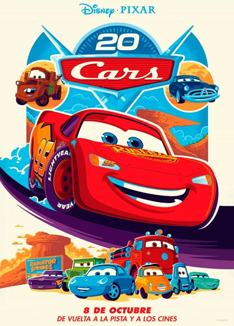 Cartel de Cars 20º Aniversario en Yelmo Cines Vecindario